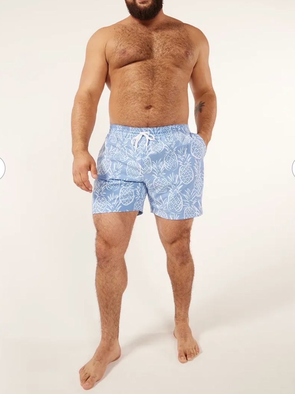 Chubbies Thigh-Napples Men's Small Stretch 5.5" Blue Shorts Lined Swim Trunks